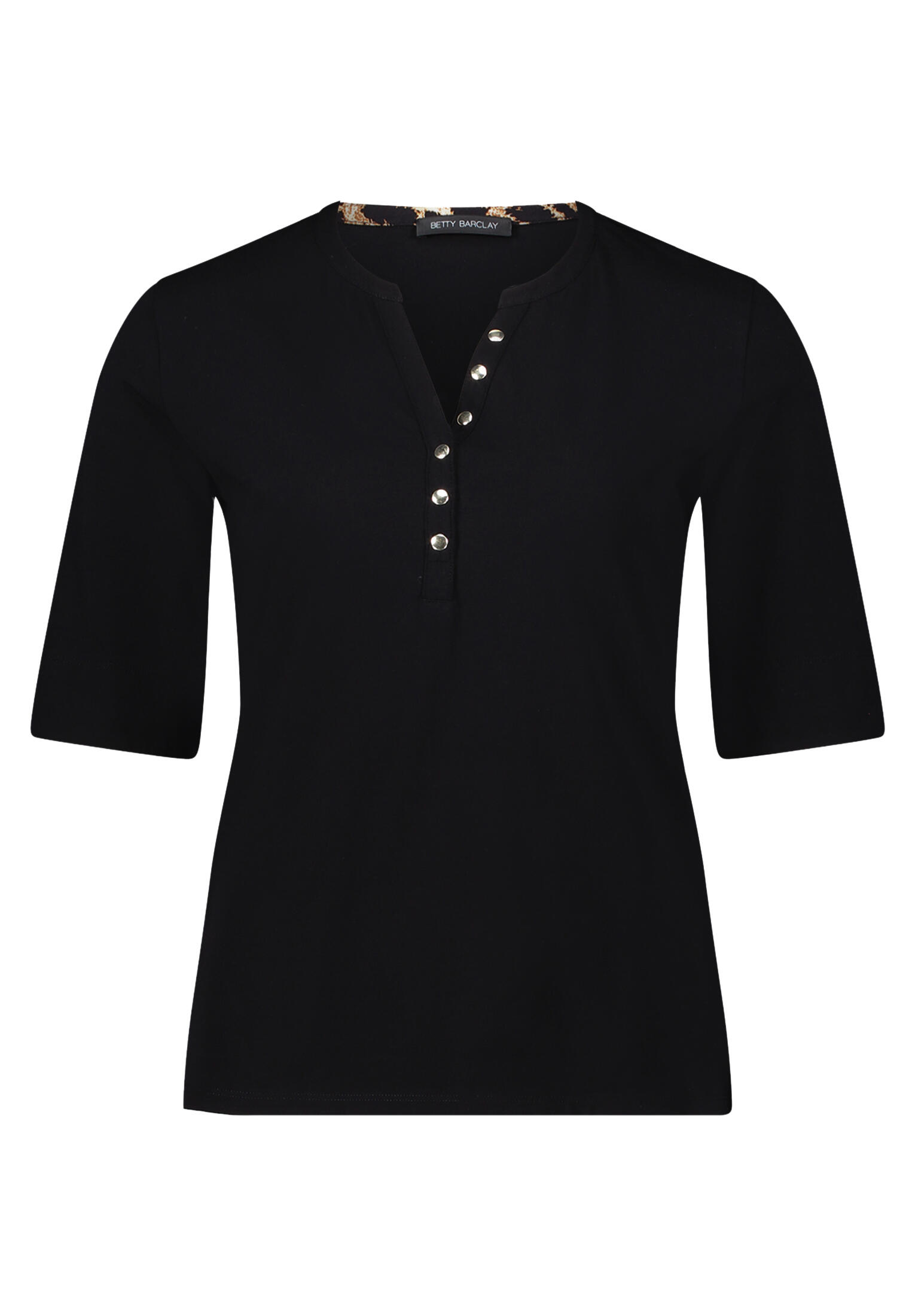 Betty Barclay - Basic Shirt patch black/beige - Gr. - 46 von Betty Barclay