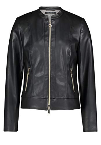 Betty Barclay Damen Bikerjacke mit Reißverschluss Schwarz,42 von Betty Barclay