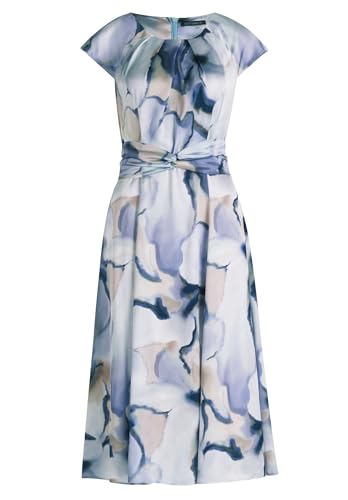 Betty Barclay Damen Sommerkleid mit Raffung Weiß/Blau,46 von Betty Barclay