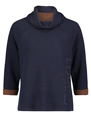 Betty Barclay Damen Sweatshirt mit hohem Kragen Dark Blue/Brown,38 von Betty Barclay