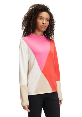 Betty Barclay Damen Feinstrickpullover mit Kragen Patch Red/Beige,38 von Betty Barclay