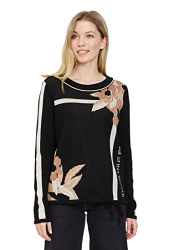 Betty Barclay Damen 5901/1816 Strickpullover Kurz 1/1 Arm, Patch Black/Camel, 36 von Betty Barclay