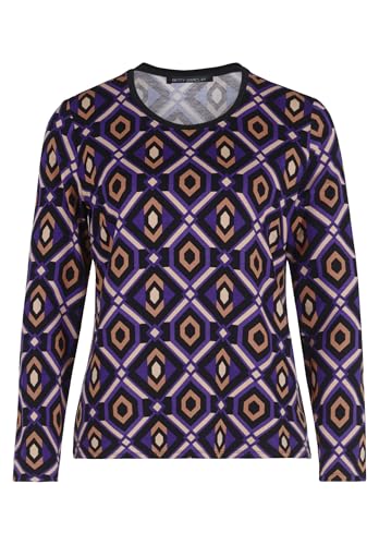 Betty Barclay Damen Basic Shirt mit Blumenprint Purple/Black,44 von Betty Barclay