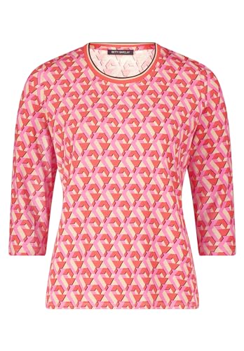 Betty Barclay Damen Basic Shirt mit Print Red/Beige,36 von Betty Barclay