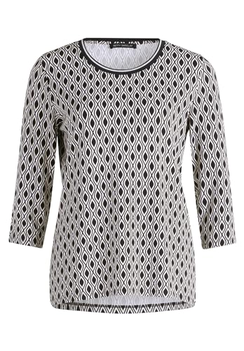 Betty Barclay Damen Basic Shirt mit Print Schwarz/Weiß,42 von Betty Barclay