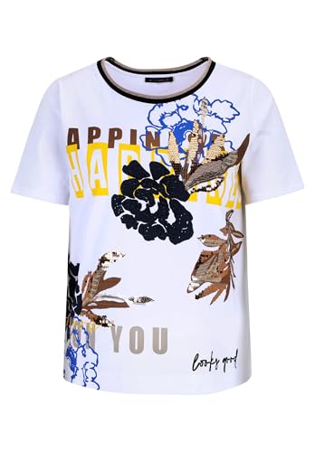 Betty Barclay Damen Basic Shirt mit Rippbündchen 42, Patch White/Blue Betty Barclay Damen Basic Shirt mit Rippbündchen 42, Patch White/Blue von Betty Barclay