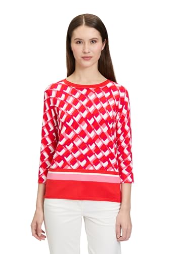 Betty Barclay Damen Basic-Strickpullover mit Print 44, Rot/Weiß von Betty Barclay