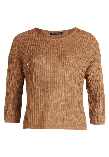 Betty Barclay Damen Basic-Strickpullover mit Rippenstruktur Golden Camel,36 von Betty Barclay