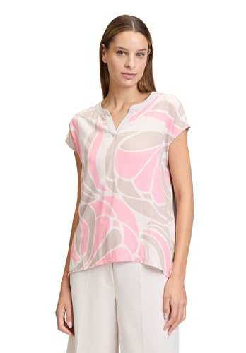 Betty Barclay Damen Casual-Shirt mit Ringel 48, Nature/Rosé von Betty Barclay