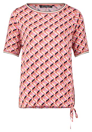 Betty Barclay Damen Casual-Shirt mit Tunnelzug Red/Beige,46 von Betty Barclay