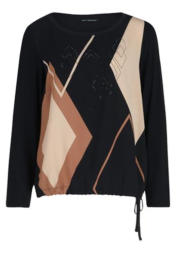 Betty Barclay Damen Casual-Shirt mit Tunnelzug Schwarz/Beige,36 von Betty Barclay