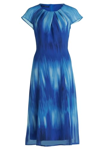 Betty Barclay Damen Chiffonkleid figurbetont Blau/Blau,38 von Betty Barclay