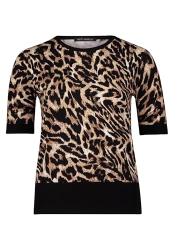 Betty Barclay Damen Feinstrickpullover mit Animalprint 40, Schwarz/Beige von Betty Barclay