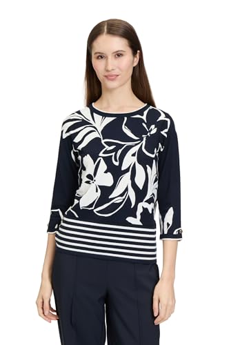 Betty Barclay Damen Feinstrickpullover mit Blumenprint 38, Dunkelblau/Weiß von Betty Barclay