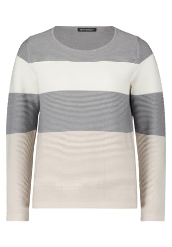 Betty Barclay Damen Feinstrickpullover mit Color Blocking Patch Grey/Beige,36 von Betty Barclay