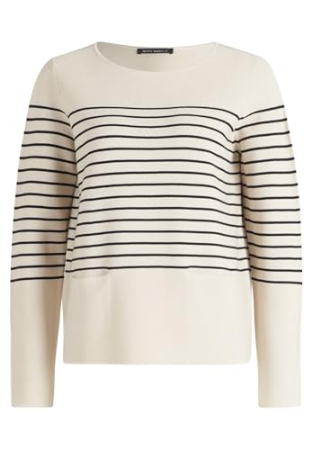 Betty Barclay Damen Feinstrickpullover mit Eingrifftaschen Patch Beige/Black,46 von Betty Barclay
