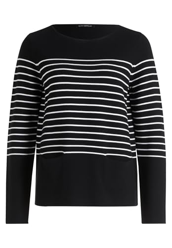 Betty Barclay Damen Feinstrickpullover mit Eingrifftaschen Patch Black/Cream,44 von Betty Barclay