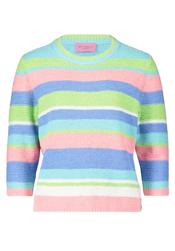 Betty Barclay Damen Grobstrick-Pullover mit Streifen Patch Blue/Green,40 von Betty Barclay