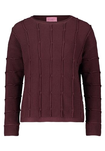 Betty Barclay Damen Grobstrick-Pullover mit Strickdetails Dark Aubergine,36 von Betty Barclay