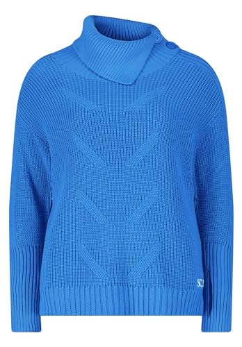 Betty Barclay Damen Grobstrick-Pullover mit hohem Kragen Mittelblau,42 von Betty Barclay