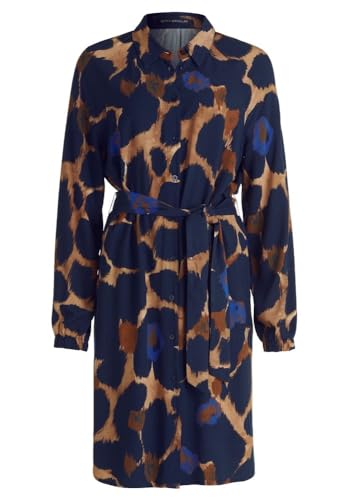 Betty Barclay Damen Hemdblusenkleid mit Kragen Blau/Camel,38 von Betty Barclay