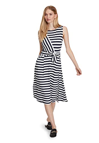 Betty Barclay Damen Jerseykleid ohne Arm Dunkelblau/Weiß,46 von Betty Barclay