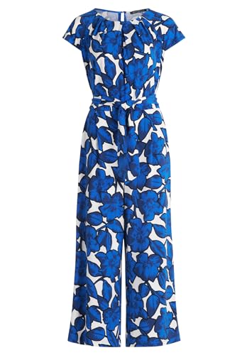 Betty Barclay Damen Jumpsuit mit Eingrifftaschen Blau/Weiß,40 von Betty Barclay