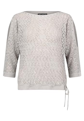 Betty Barclay Damen Lochstrick-Pullover mit Lochmuster Light Stone,38 von Betty Barclay