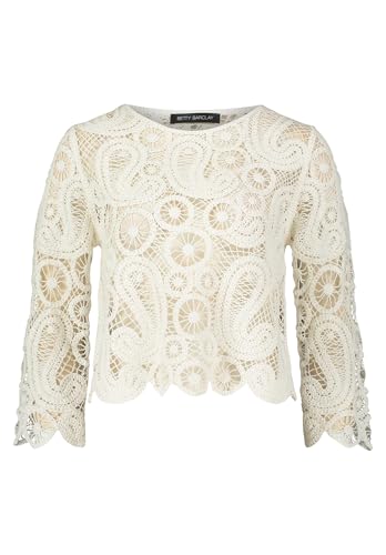 Betty Barclay Damen Lochstrick-Pullover mit U-Boot-Ausschnitt 44, Rohweiß von Betty Barclay