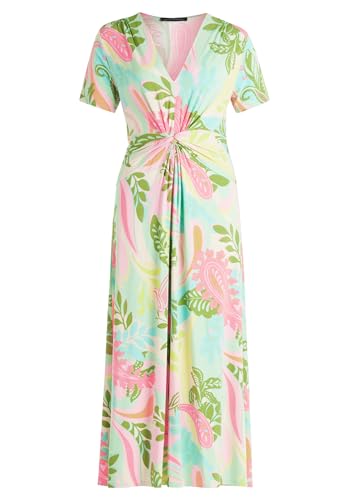 Betty Barclay Damen Midikleid mit Raffung Rosé/Green,42 von Betty Barclay