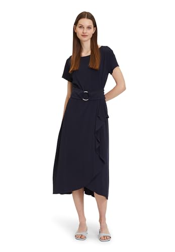 Betty Barclay Damen Midikleid mit Volant dunkelblau,40 von Betty Barclay