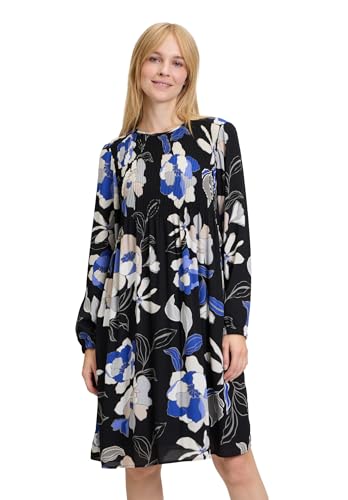 Betty Barclay Damen Plisseekleid Langarm Schwarz/Blau,38 von Betty Barclay