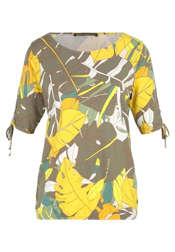 Betty Barclay Damen Printshirt mit Gummizug Khaki/Yellow,48 von Betty Barclay