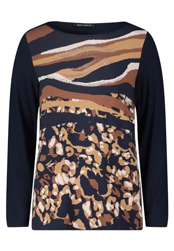 Betty Barclay Damen Printshirt mit U-Boot-Ausschnitt Dark Blue/Beige,46 von Betty Barclay