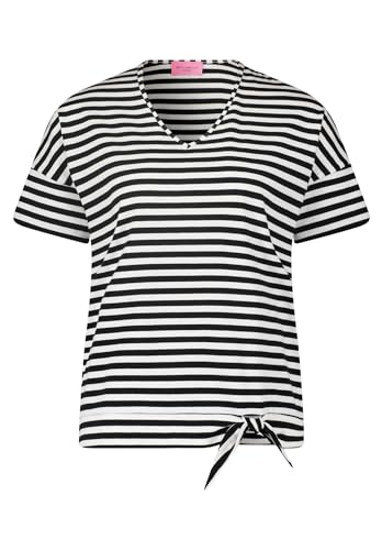 Betty Barclay Damen Ringelshirt mit Schleifenknoten Schwarz/Weiß,40 von Betty Barclay