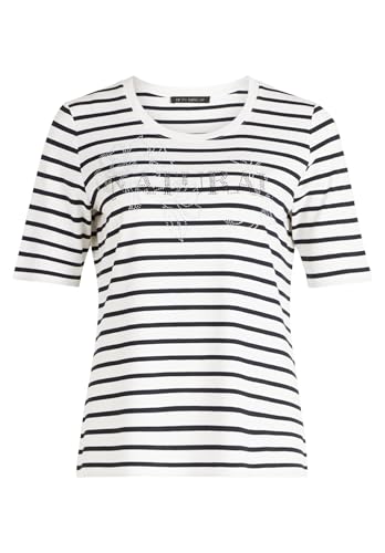 Betty Barclay Damen Ringelshirt mit Schmucksteinen 38, Weiß/Dunkelblau von Betty Barclay
