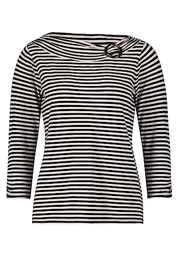 Betty Barclay Damen Ringelshirt mit Schnalle Schwarz/Beige,42 von Betty Barclay