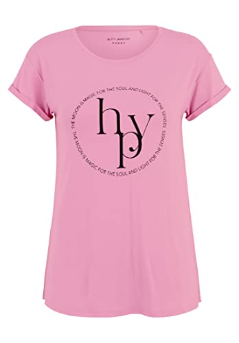 Betty Barclay Damen Rundhals-Shirt mit Aufdruck Pink/Schwarz,M von Betty Barclay