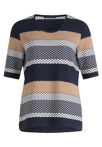 Betty Barclay Damen Rundhals-Shirt mit Struktur Dark Blue/Beige,42 Betty Barclay Damen Rundhals-Shirt mit Struktur Dark Blue/Beige,42 von Betty Barclay