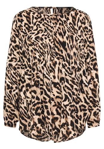 Betty Barclay Damen Schlupfbluse mit Plissee 42, Schwarz/Beige von Betty Barclay