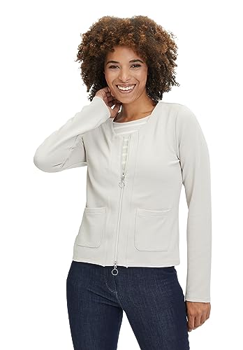 Betty Barclay Damen Shirtjacke mit Struktur Grau Beige,44 von Betty Barclay