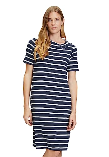 Betty Barclay Damen Shirtkleid Kurzarm Dunkelblau/Weiß,36 von Betty Barclay