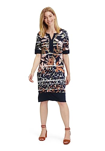 Betty Barclay Damen Shirtkleid mit Print Dark Blue/Green,36 von Betty Barclay