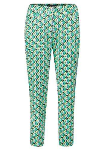 Betty Barclay Damen Sommerhose mit Print Green/Blue,38 von Betty Barclay