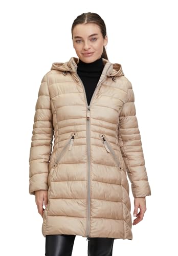 Betty Barclay Damen Steppjacke mit Abnehmbarer Kapuze 38, beige von Betty Barclay
