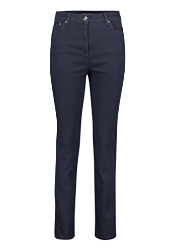 Betty Barclay Damen Stretch-Hose mit hohem Bund Dark Blue Denim,40 von Betty Barclay