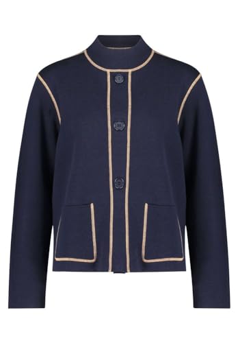 Betty Barclay Damen Strick-Cardigan Langarm Patch Dark Blue/Camel,42 von Betty Barclay