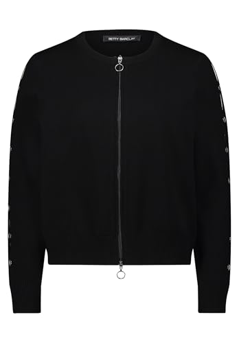 Betty Barclay Damen Strick-Cardigan mit Reißverschluss 38, Schwarz von Betty Barclay