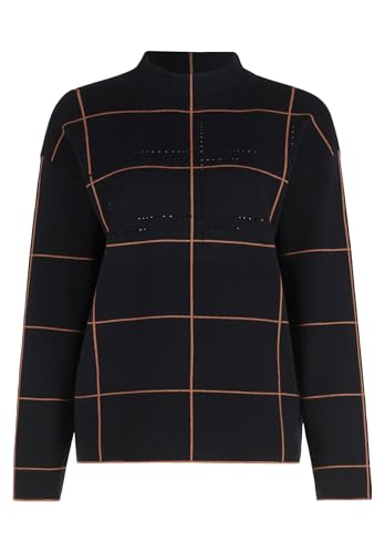 Betty Barclay Damen Strickpullover Langarm Patch Black/Brown,40 von Betty Barclay