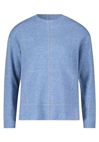 Betty Barclay Damen Strickpullover kariert Patch Blue/Grey,40 von Betty Barclay